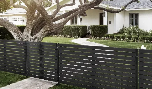 fence panels with fake greenery